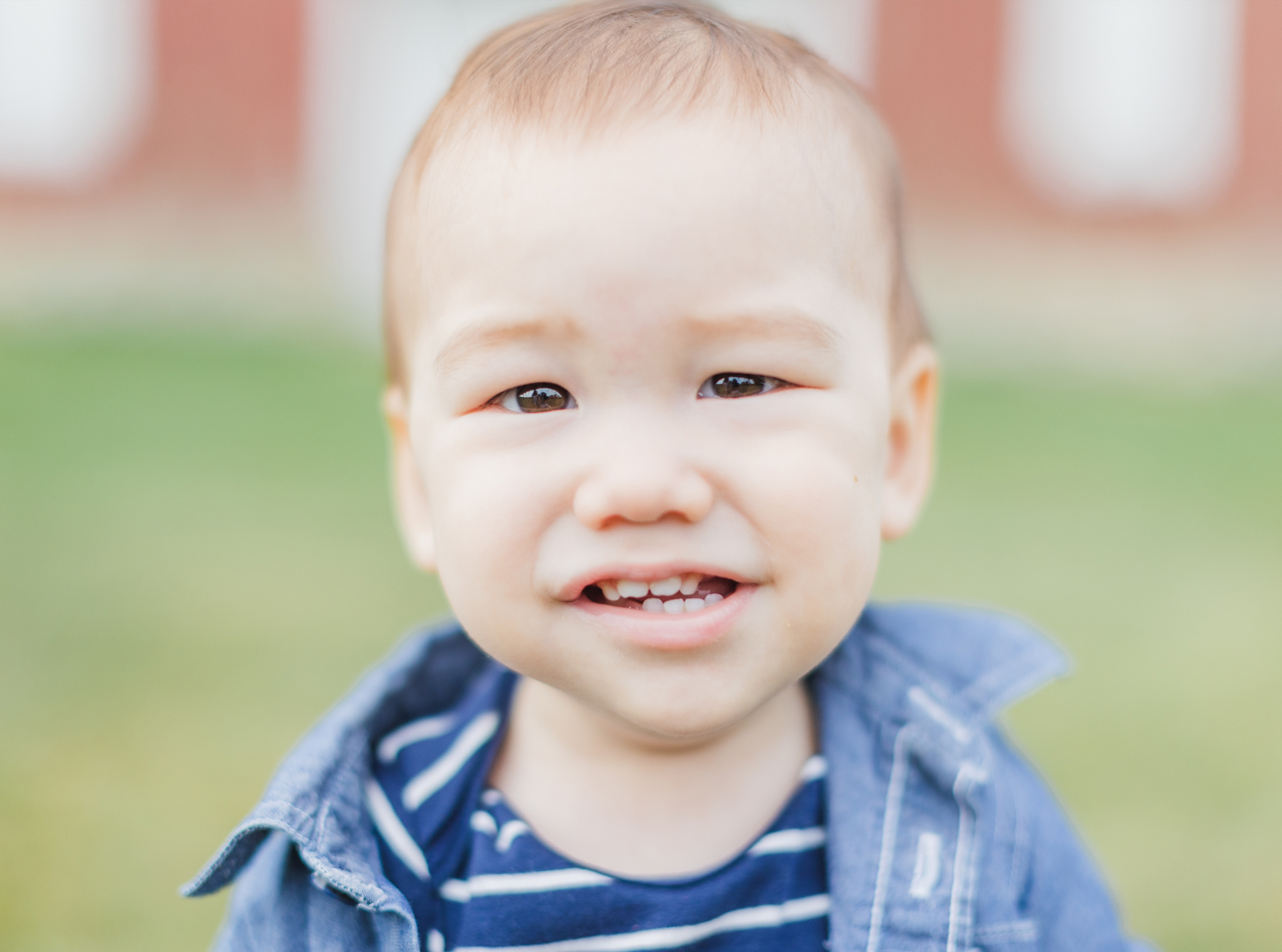 St. Charles, IL. LeRoy Oaks Forest Preserve. Close up portrait of the youngest son.